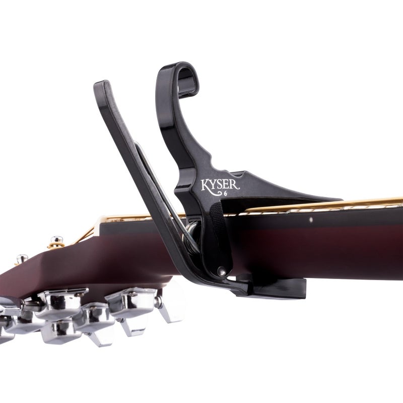 Kyser Quick-Change Guitar Capo for 6-string acoustic guitars, Black Chrome, KG6BCA - Image 3